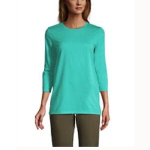 LANDSEND Women's 3Q Sleeve 100% Supima Cotton Tunic